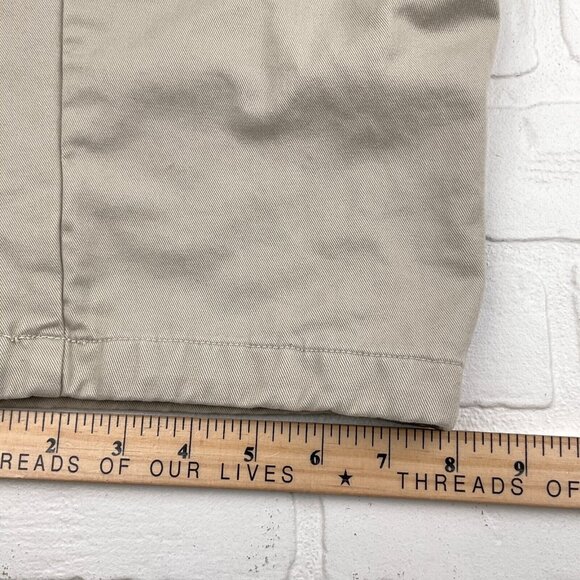 LL Bean Pants Men 35Wx34L Beige Chino Cotton Flannel Plaid Lined Natural‎ Fit - Picture 11 of 12